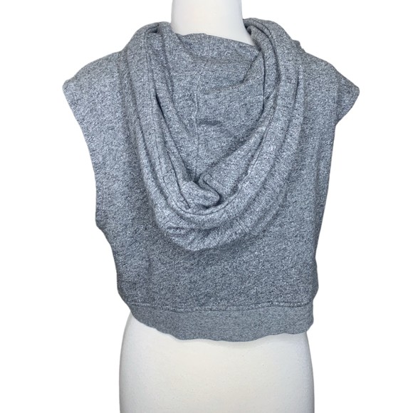 NWOT Ivy Park Women Sleeveless Cropped Logo Hoodie Grey Size XS Drawcord - Picture 4 of 12